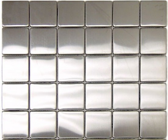 2 X 2 In Stainless Steel Backsplash Polished Metal Mosaic Tile