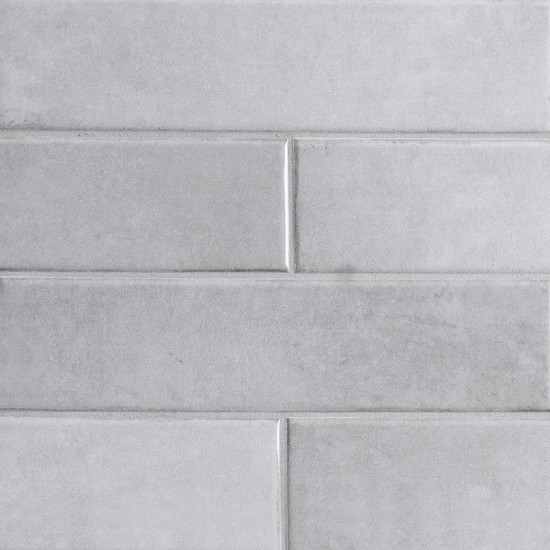 Renzo Sterling 3x12 Glossy Light Grey Ceramic Tile Backsplash