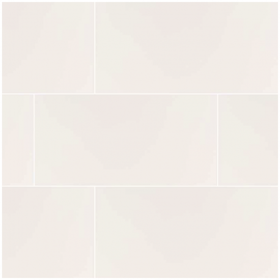 12x24 Adella White Satin Matte Finish Ceramic Wall Tile