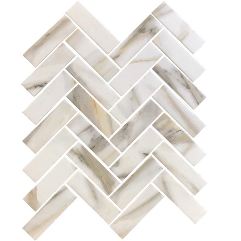 Herringbone Recycled Glass Mosaic tile