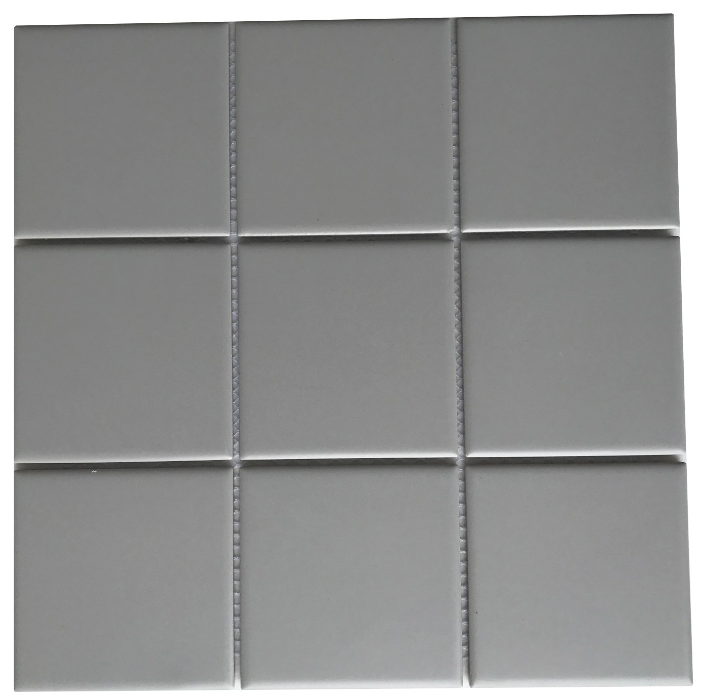 4"x4" Dark Grey Square Porcelain Mesh Mounted Tile
