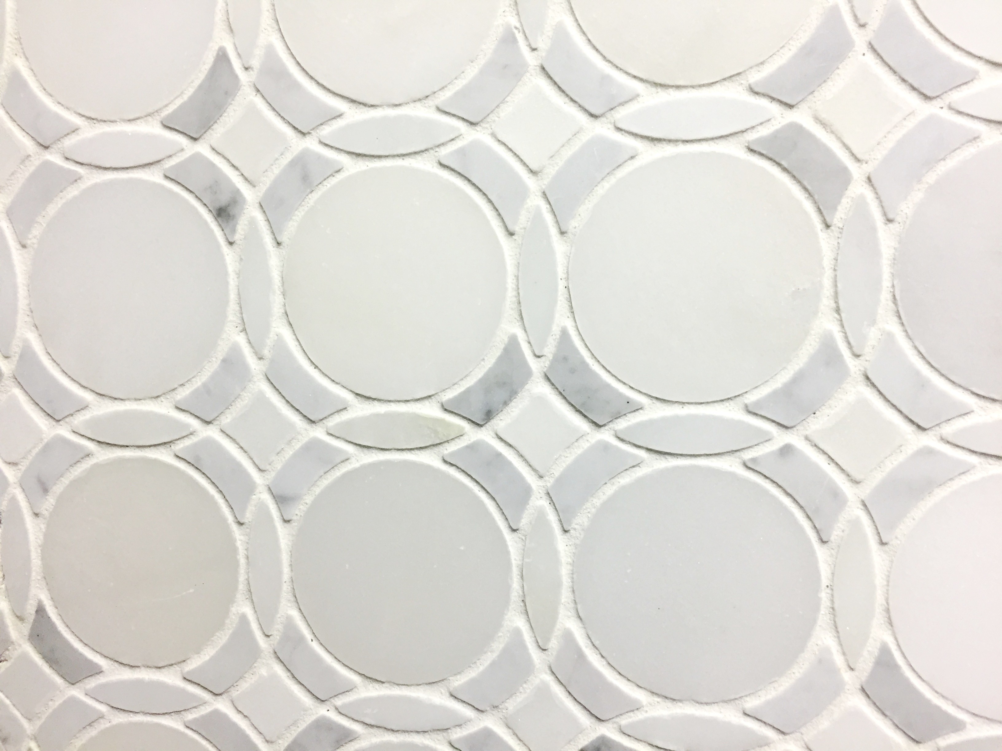 InfinityPure Water Jet Mosaic Tile in Italian White Carrara Polished