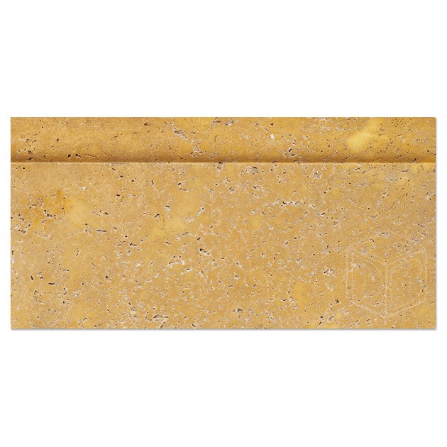 5x12 Yellow (Gold) Travertine Honed Baseboard Molding