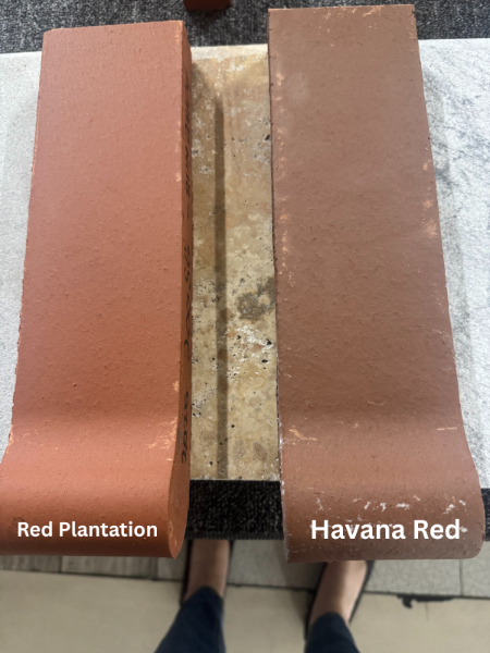 Havana Red Brick Clay Pool Coping with Safety Grip | 12 1/2 in. x 3 5/8 ...