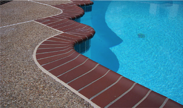 Havana Red Brick Clay Pool Coping with Safety Grip | 12 1/2 in. x 3 5/8 ...
